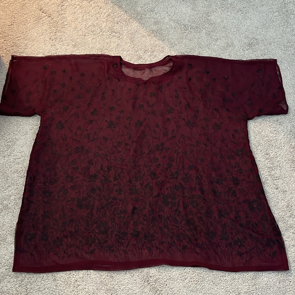 Sheer Chiffon Swim Cover Up Blouse - Picture 3 of 13